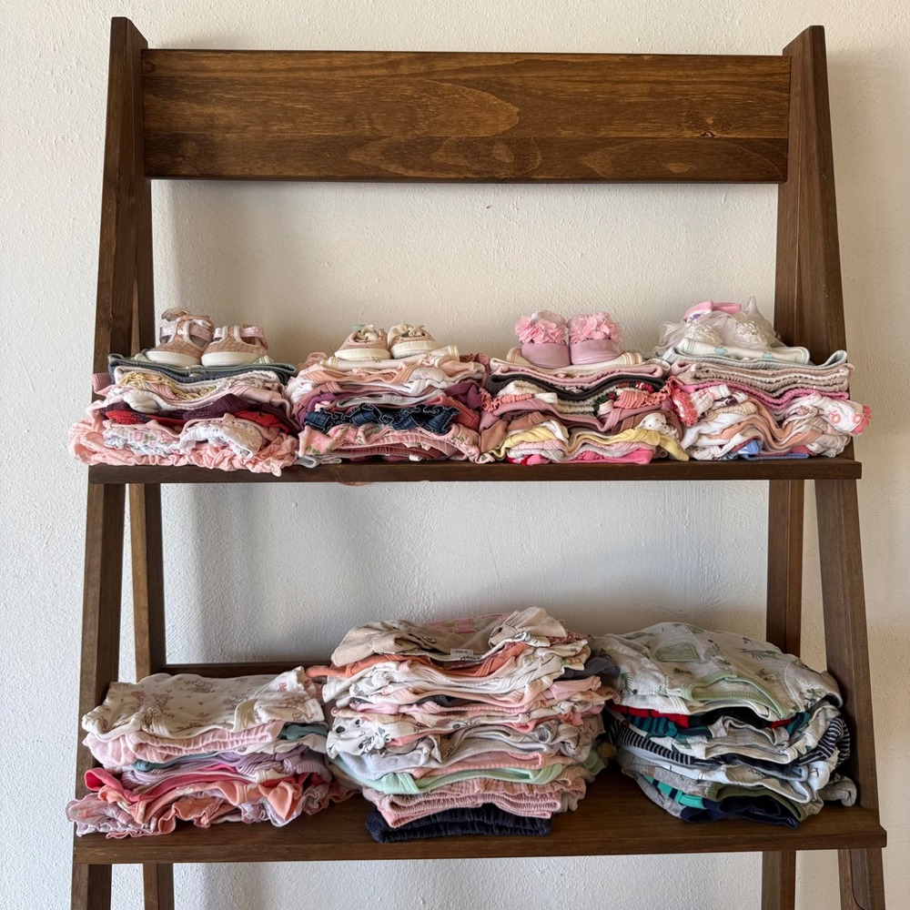 Lot of 15+ Baby Girl Clothing 0-3 Months Bundle Bodysuits Outfits Shoes Mixed 01